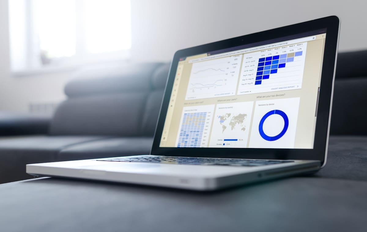 ERP analytics dashboard on screen